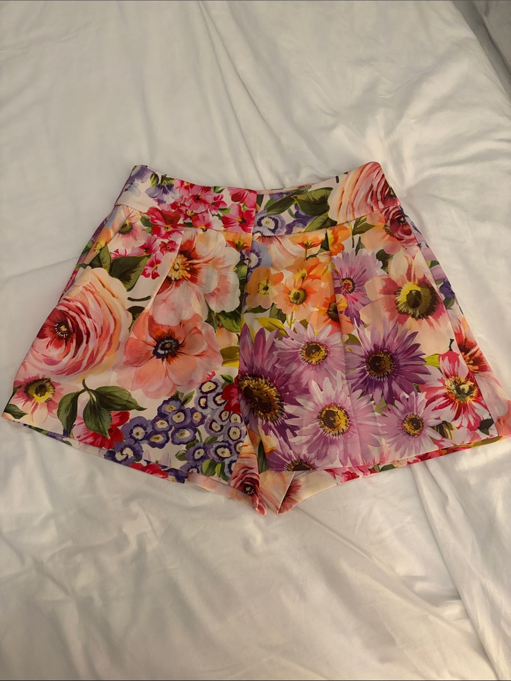 Express Floral Print Shorts in Pink, Purple, Yellow, Green